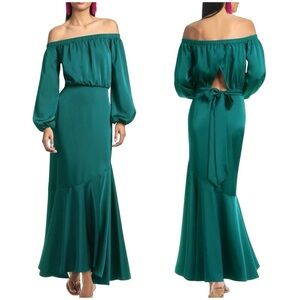 NWT Sachin + Babi Emerald Backless Off-Shoulder Kai Dress Dragonfly Size 0